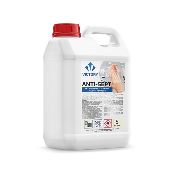 Sredstvo Antisept Victory 2u1 za dezinfekciju ruku i površina 5 litara