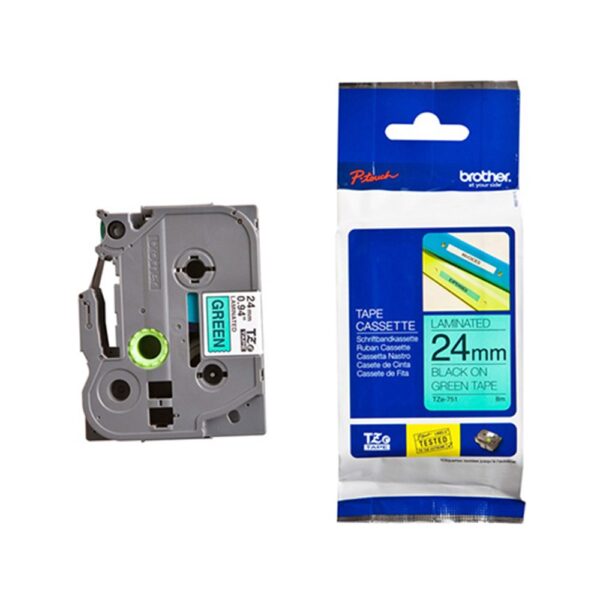 TZe-751 crna na zeleno 24mm