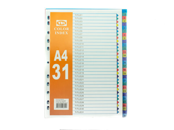 Pregradni karton indeksi A4 1-31